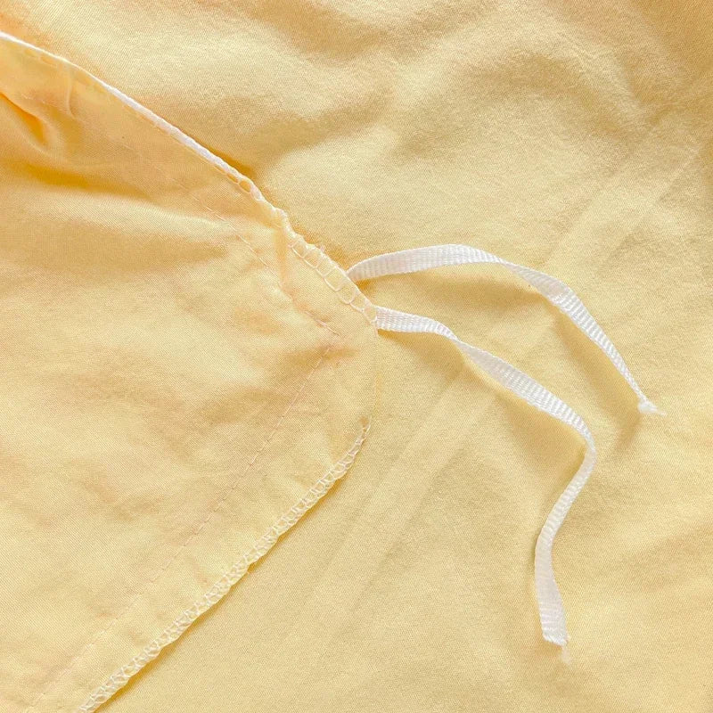 Parure de Lit Jaune Pâle à Motif Vichy