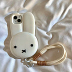 Coque kawaii lapin pour iPhone 11,12,13,14,15,16 Pro Max - Câlin Kawaii
