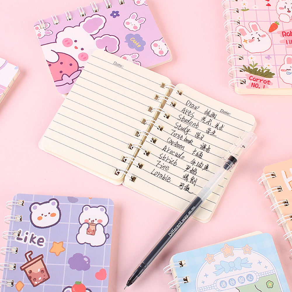 Carnet Spiralé Lapin Kawaii Pastel