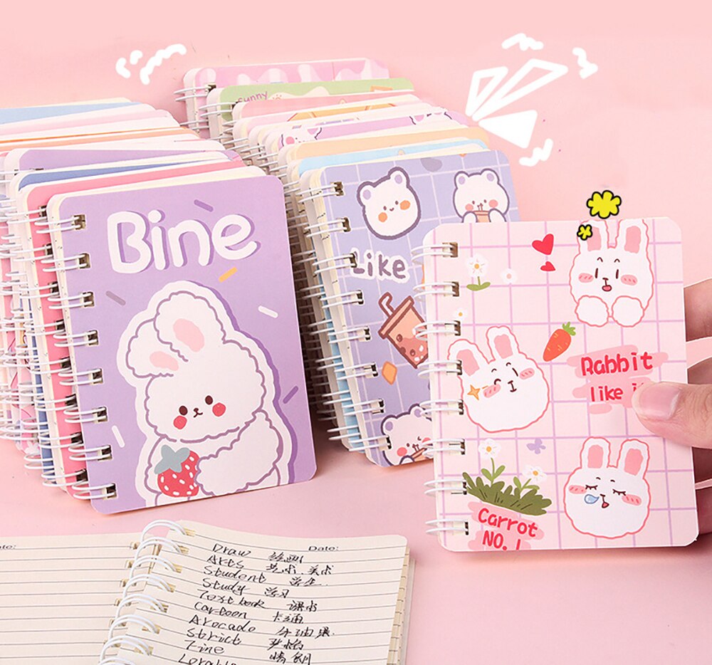 Carnet Spiralé Lapin Kawaii Pastel