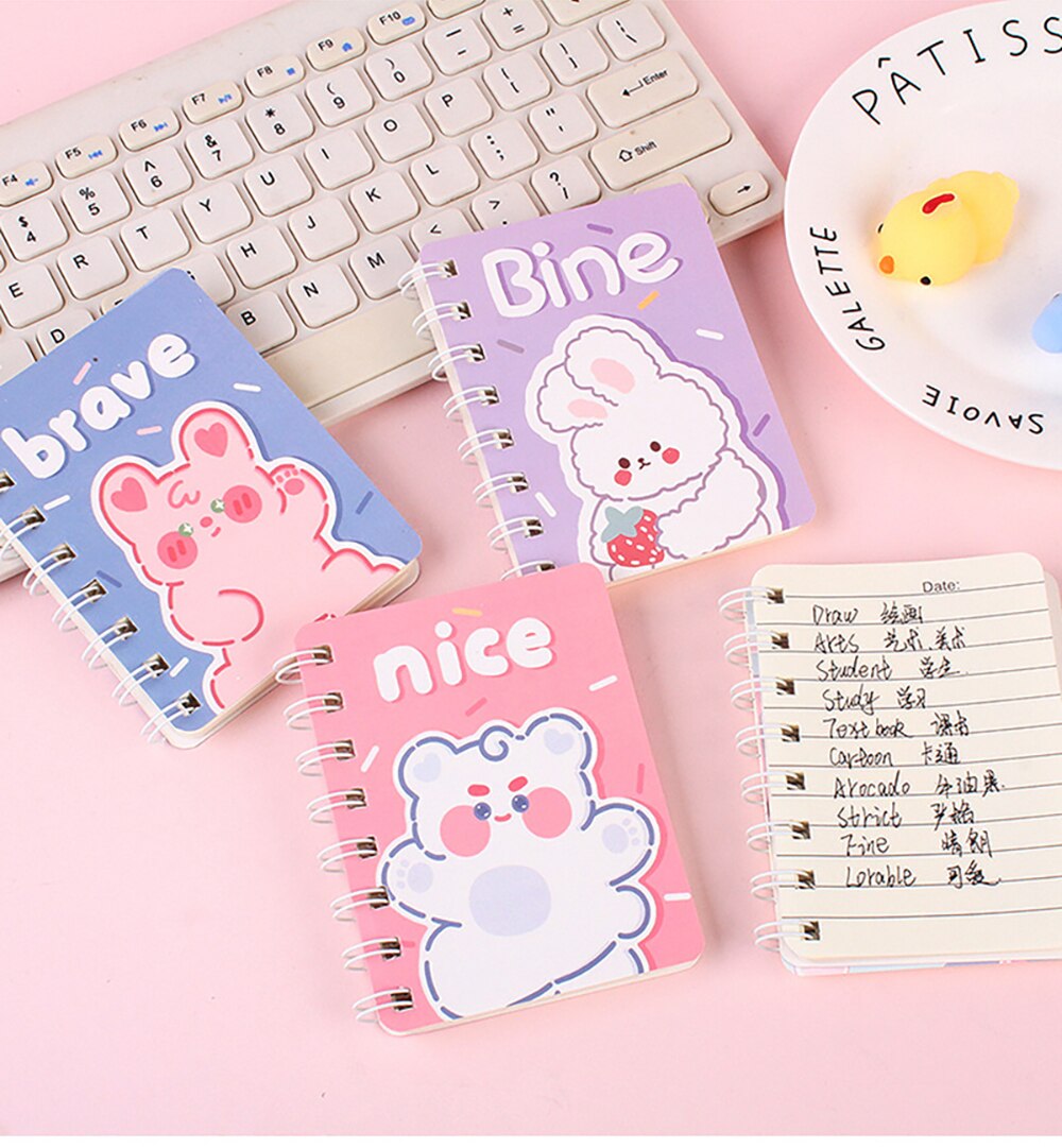 Carnet Spiralé Lapin Kawaii Pastel