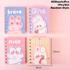 Carnet mini lapin kawaii 1 pièce 80 feuilles (couleur aléatoire) - Câlin Kawaii