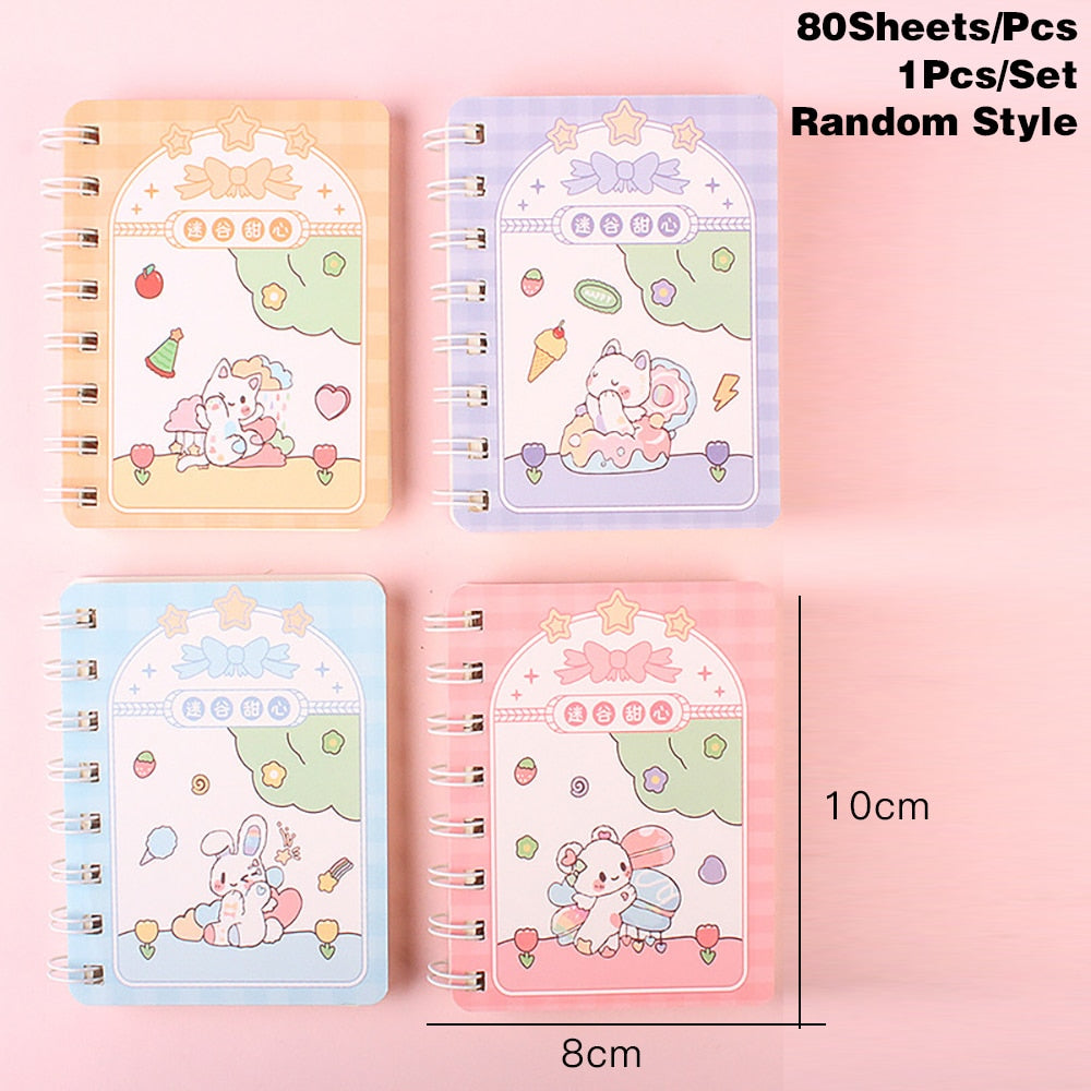 Carnet mini lapin kawaii 1 pièce 80 feuilles (couleur aléatoire) - Câlin Kawaii