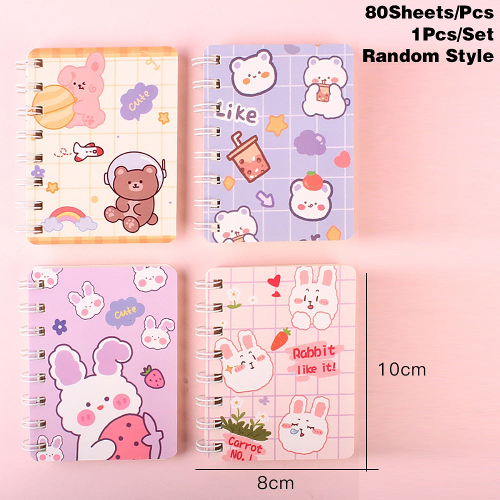 Carnet mini lapin kawaii 1 pièce 80 feuilles (couleur aléatoire) - Câlin Kawaii