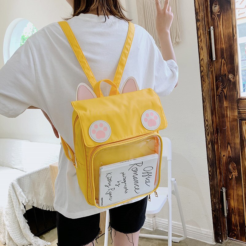 Sac à Dos Rose Pâle à Oreilles de Chat et Pattes