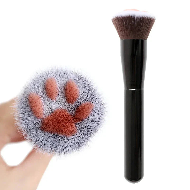 Pinceau de Maquillage Patte de Chat Rose et Blanc