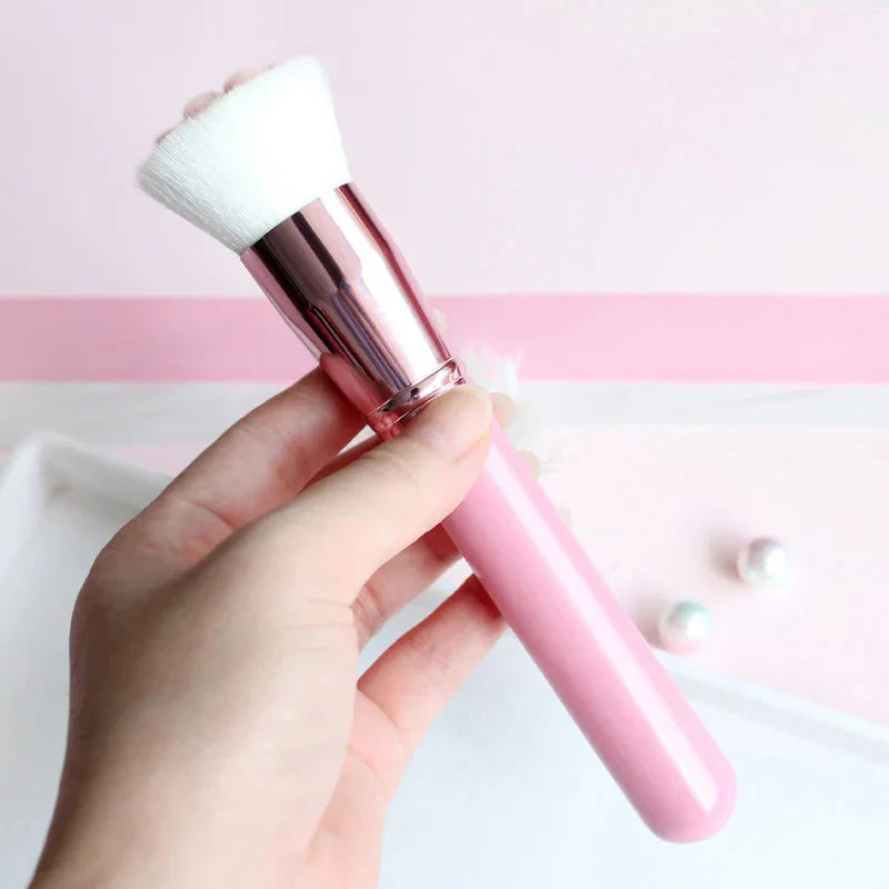 Pinceau de Maquillage Patte de Chat Rose et Blanc