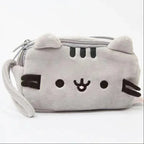 Trousse en Peluche Grise Pusheen à Double Compartiment