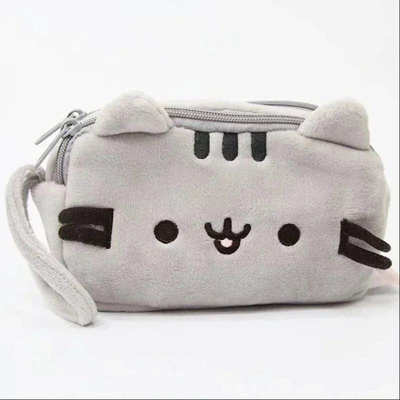 Trousse en Peluche Grise Pusheen à Double Compartiment