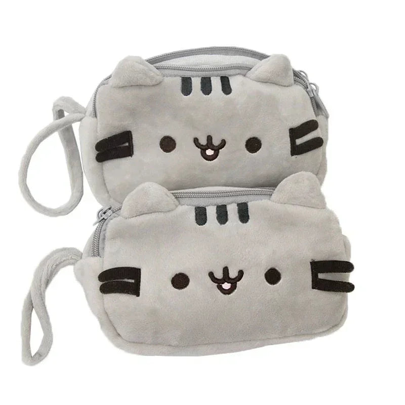 Trousse en Peluche Grise Pusheen à Double Compartiment
