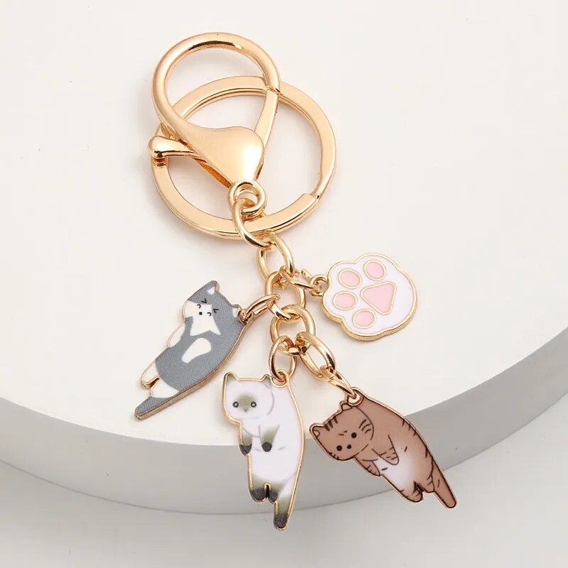 Porte-clés patte de chat kawaii - Câlin Kawaii