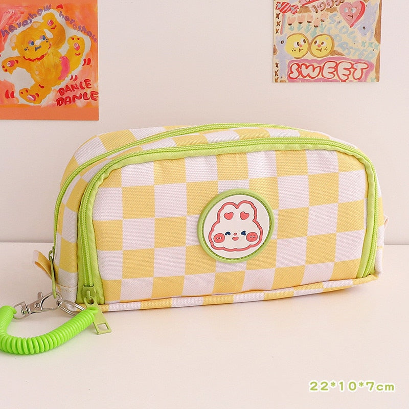 Trousse à crayons en toile Kawaii Cubby ourson kawaii scolaire - Câlin Kawaii