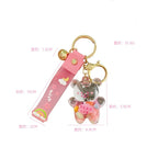 Porte-clés Ourson Transparent à Paillettes Arc-en-ciel