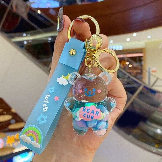 Porte-clés kawaii ourson potelé sable mouvant - Câlin Kawaii