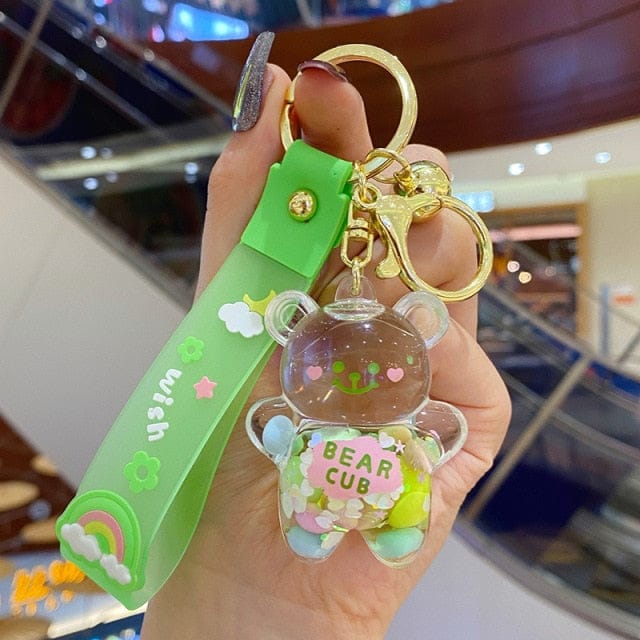 Porte-clés kawaii ourson potelé sable mouvant - Câlin Kawaii