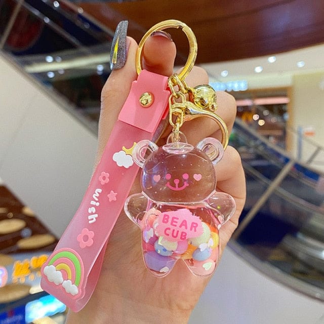 Porte-clés kawaii ourson potelé sable mouvant - Câlin Kawaii
