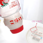 Gourde Kawaii en Forme de Lait aux Fruits avec Sangle
