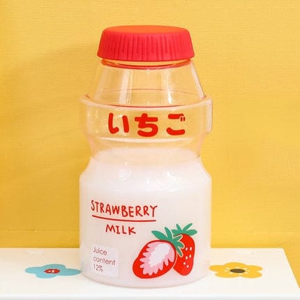 Bouteille d'eau kawaii motif lait et fruits mignons - Câlin Kawaii