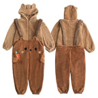 Grenouillère Ourson en Peluche Bicolore à Carottes