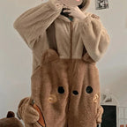 Grenouillère Ourson en Peluche Bicolore à Carottes