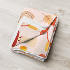 Plaid en Polaire Rose Pâle à Motifs Automnaux Mignons