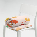 Plaid en Polaire Rose Pâle à Motifs Automnaux Mignons