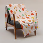 Plaid en Polaire Rose Pâle à Motifs Automnaux Mignons
