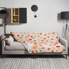 Plaid en Polaire Rose Pâle à Motifs Automnaux Mignons