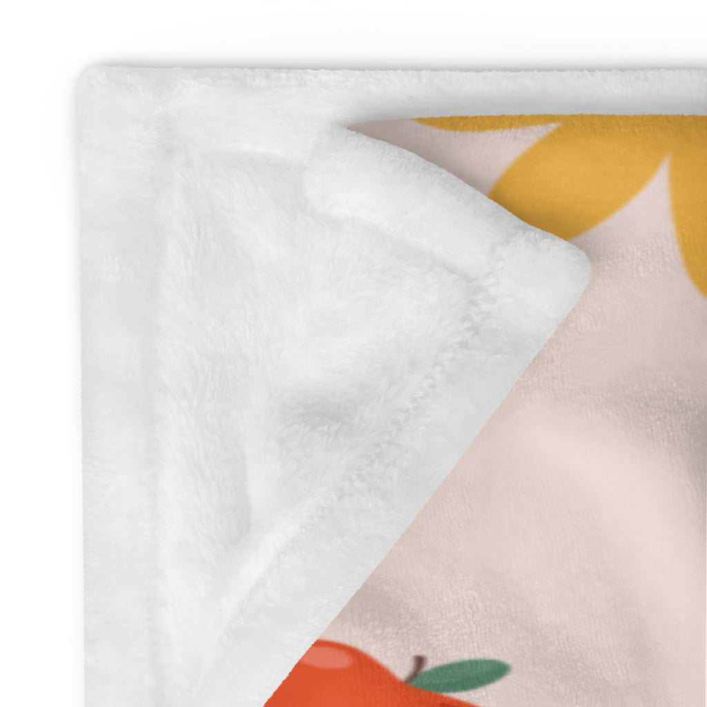 Plaid en Polaire Rose Pâle à Motifs Automnaux Mignons