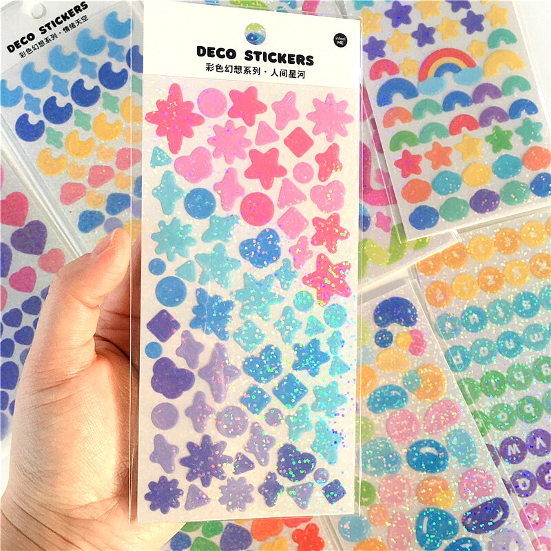 Stickers Holographiques Scintillants Formes Fantaisie