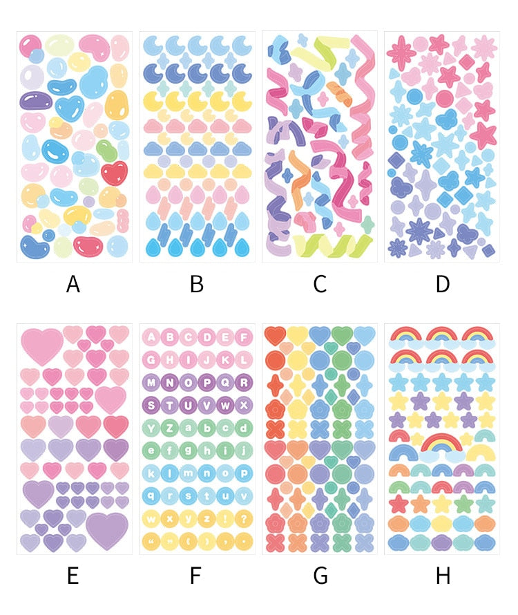 Stickers Holographiques Scintillants Formes Fantaisie