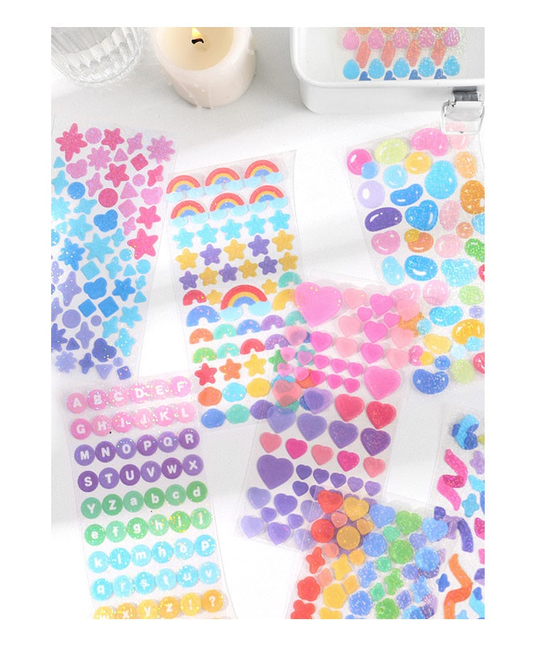 Stickers Holographiques Scintillants Formes Fantaisie