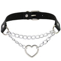 Collier ras-du-cou kawaii goth cœur en chaîne, 16 couleurs - Câlin Kawaii
