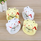 Réveil Maneki-neko Blanc à Chiffres Multicolores