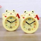 Réveil Maneki-neko Blanc à Chiffres Multicolores