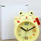 Réveil Maneki-neko Blanc à Chiffres Multicolores
