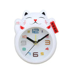 Réveil Maneki-neko Blanc à Chiffres Multicolores