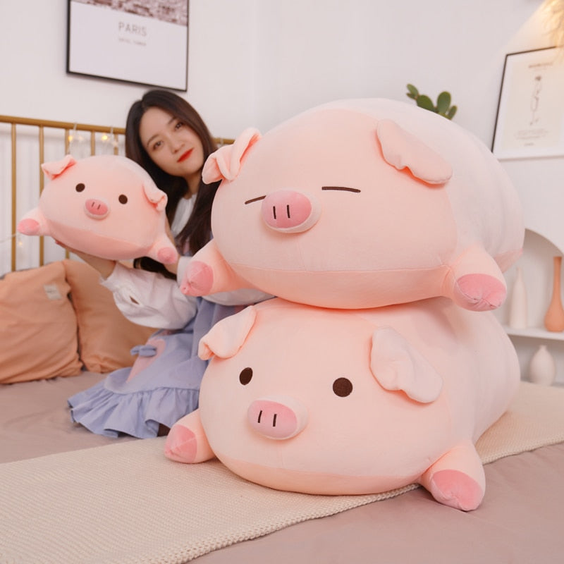 Peluche Cochon Rose Pâle Paresseux