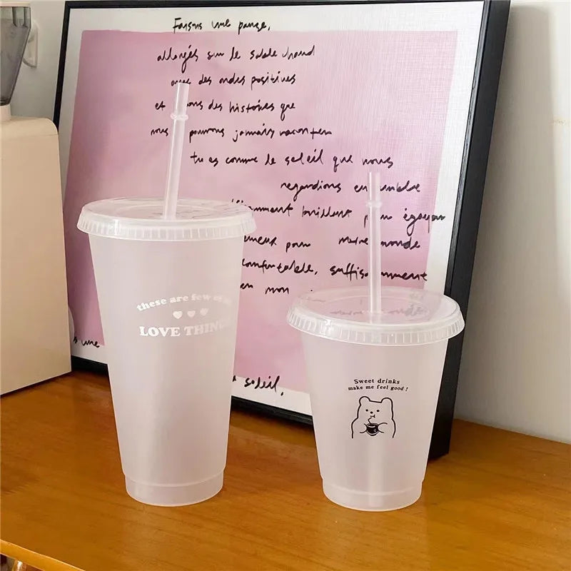 Gobelet en Plastique Réutilisable avec Motifs Esthétiques