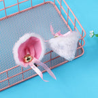 Serre-Tête en Peluche Bleu à Oreilles de Chat et Nœuds