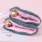 Serre-Tête en Peluche Bleu à Oreilles de Chat et Nœuds