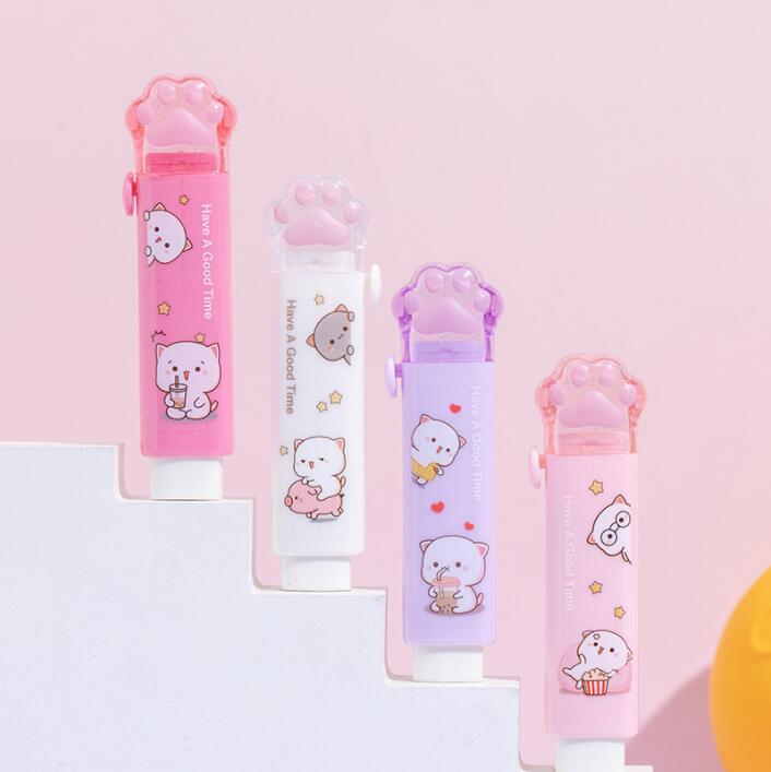 Gomme portable kawaii patte de chat à mécanisme coulissant - Câlin Kawaii