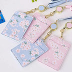 Porte-Badge Rétractable à Fleurs de Cerisier Pastel