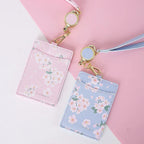 Porte-Badge Rétractable à Fleurs de Cerisier Pastel