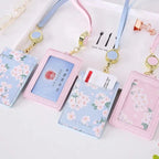 Porte-Badge Rétractable à Fleurs de Cerisier Pastel
