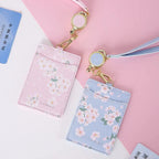Porte-Badge Rétractable à Fleurs de Cerisier Pastel