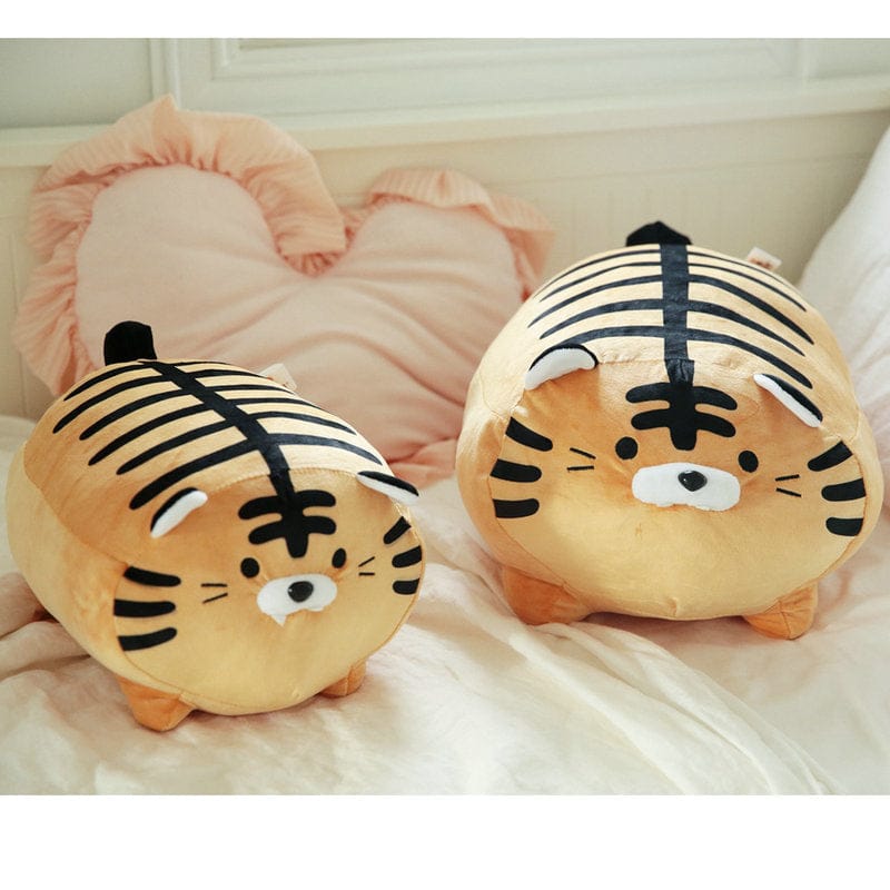 Peluche Tigre Rond Mignon à Rayures Noires