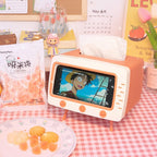 Support Téléphone Rétro et Boîte à Mouchoirs Rose