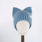 Bonnet chaton style coréen en laine tricotée - Câlin Kawaii