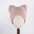 Bonnet chaton style coréen en laine tricotée - Câlin Kawaii